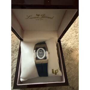Vintage Lucien Piccard Royale Blue Crystal Bezel Watch Adj Band New Battery